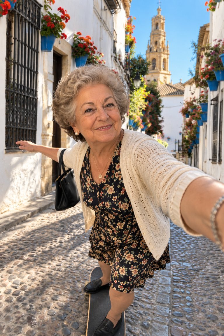 La abuela con /selfie