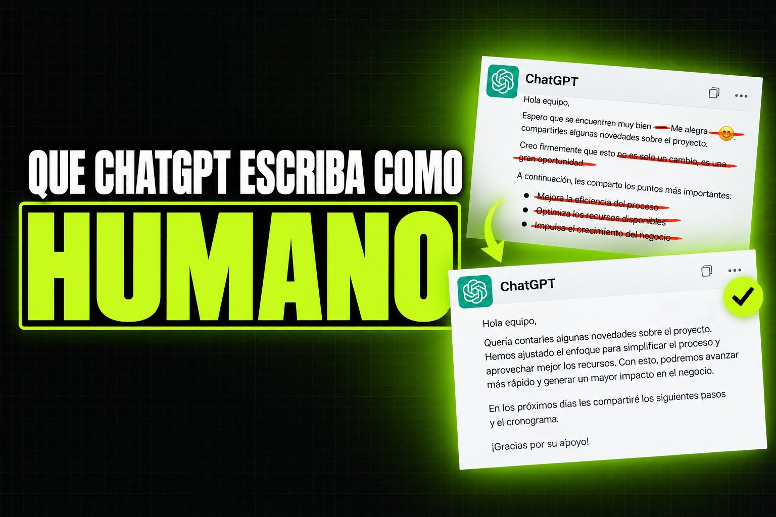 Cómo hacer que ChatGPT no escriba como una IA: 2 prompts y un ajuste